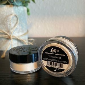 KVD Lock It, Laura Mercier Translucent, and DermaBlend Loose Setting Powders